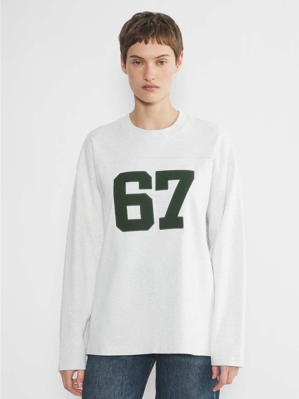 TNA Aritzia Ramos 67 Varsity Long Sleeve Shirt Size L